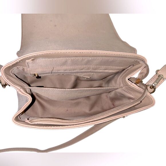 Like Dreams Blush Pink Crossbody Purse Removable Strap Big Bow Pockets Organize - Picture 11 of 14